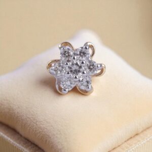 Z-070 (9) Splendid 0.19 Cts Round Brilliant Cut Natural Diamonds Nose Stud 18K Yellow Gold