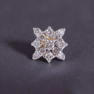 Z-071 (7) Dazzling 0.24 Cts Round Brilliant Cut Natural Diamonds Nose Stud 18K Yellow Gold