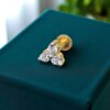 Magnificent 0.15 Cts Round Brilliant Cut Natural Diamonds Nose Stud in 18K Gold