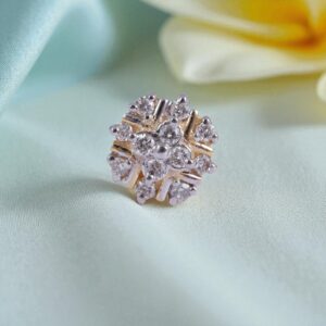 Z-076 (7) Classy 0.18 Cts Round Brilliant Cut Natural Diamonds Nose Stud 18K Yellow Gold