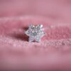 Z-077 (4) Pave 0.14 Cts Round Brilliant Cut Natural Diamonds Floral Nose Stud In 18K Gold