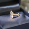 Stunning 0.20 Cts Round Brilliant Cut Natural Diamonds Nose Stud 18K Yellow Gold