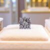Z-079 (5) Elegant 0.18 Cts Round Baguette Shape Natural Diamonds Nose Stud 18K Yellow Gold