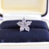 0.21 Cts Round Brilliant Cut Natural Diamonds Floral Nose Stud 18K Yellow Gold