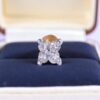 Stunning 0.10 Cts Round Brilliant Cut Natural Diamonds Nose Stud 18K Yellow Gold