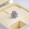Z-086 (4) 0.16 Cts Round Brilliant Cut Natural Diamonds Floral Nose Stud 18K Yellow Gold