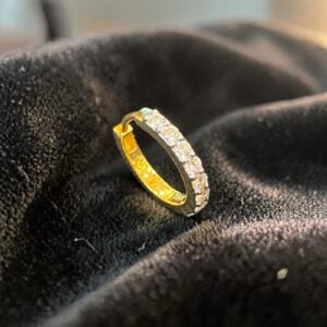 Gorgeous 0.20 Carats Round Brilliant F/VS1 Diamonds Nose Ring In 14K Yellow Gold