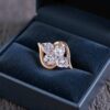 Gorgeous 0.14 Carats Round Brilliant F/VS1 Diamonds Nose Stud In 18K Yellow Gold