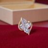 Gorgeous 0.14 Carats Round Brilliant F/VS1 Diamonds Nose Stud In 18K Yellow Gold