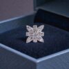 Elegant 0.20 Cts Round Brilliant F/VS1 Diamonds Floral Nose Stud 18K Yellow Gold