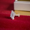Elegant 0.20 Cts Round Brilliant F/VS1 Diamonds Floral Nose Stud 18K Yellow Gold