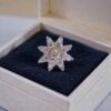 Z-092 (4) 0.21 Cts Round Brilliant F/VS1 Diamonds Floral Star Nose Stud In 18K Yellow Gold