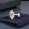 Stunning 0.18 Carats Round Brilliant F/VS1 Diamonds Nose Stud In 18K Yellow Gold