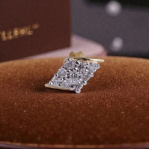 Z-094 (4) Classy 0.18 Cts Round Brilliant F/VS1 Diamonds Nose Stud In Fine 18K Yellow Gold
