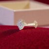 Classy 0.18 Cts Round Brilliant F/VS1 Diamonds Nose Stud In Fine 18K Yellow Gold
