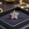 Beautiful 0.10 Cts Round Brilliant F/VS1 Diamond Star Nose Stud 18K Yellow Gold