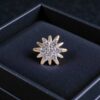 Z-096 (4) 0.15 Carats Round Brilliant F/VS1 Diamonds Sunburst Nose Stud In 18K Yellow Gold