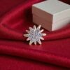 Z-096 (5) 0.15 Carats Round Brilliant F/VS1 Diamonds Sunburst Nose Stud In 18K Yellow Gold