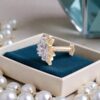 Z-096 (6) 0.15 Carats Round Brilliant F/VS1 Diamonds Sunburst Nose Stud In 18K Yellow Gold