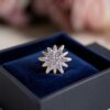 Z-096 (7) 0.15 Carats Round Brilliant F/VS1 Diamonds Sunburst Nose Stud In 18K Yellow Gold