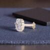 Classic 0.34 Cts Round Brilliant F/VS1 Diamonds Pressure Set Nose Stud 18K Gold