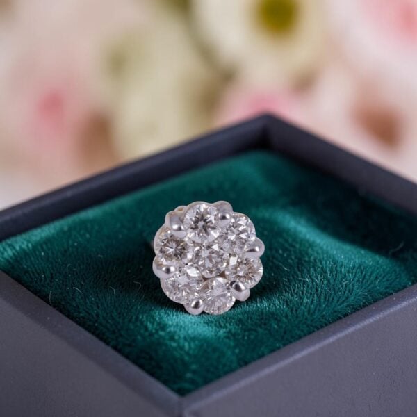 Classic 0.34 Cts Round Brilliant F/VS1 Diamonds Pressure Set Nose Stud 18K Gold
