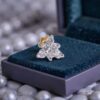 Exquisite 0.16 Cts Round Brilliant F/VS1 Diamonds Nose Stud In 18K Yellow Gold