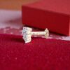Exquisite 0.16 Cts Round Brilliant F/VS1 Diamonds Nose Stud In 18K Yellow Gold