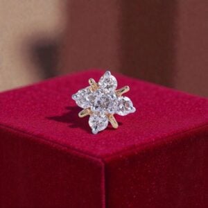 Z-101 (5) Stunning 0.16 Carats Round Brilliant F/VS1 Diamonds Nose Stud In 18K Yellow Gold