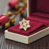 Z-103 (12) 0.16 Cts Round Brilliant F/VS1 Diamonds Seven-Stone Nose Stud In 18K Yellow Gold