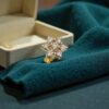 Z-103 (14) 0.16 Cts Round Brilliant F/VS1 Diamonds Seven-Stone Nose Stud In 18K Yellow Gold